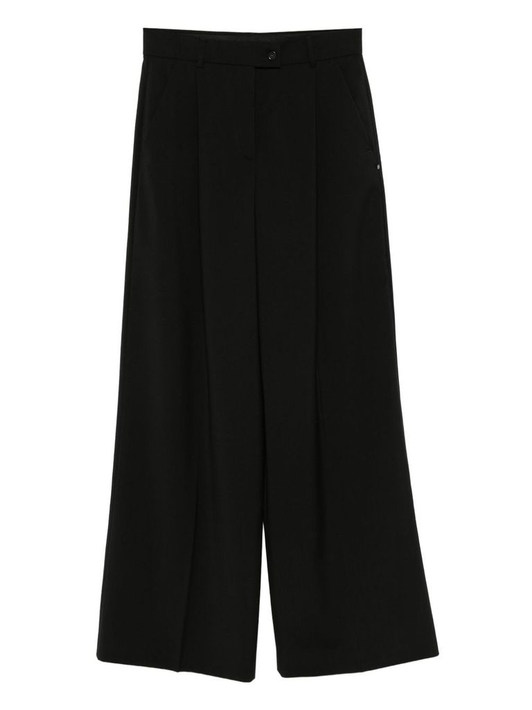 Sportmax Max Mara Wool Blend Wide Pants In Black