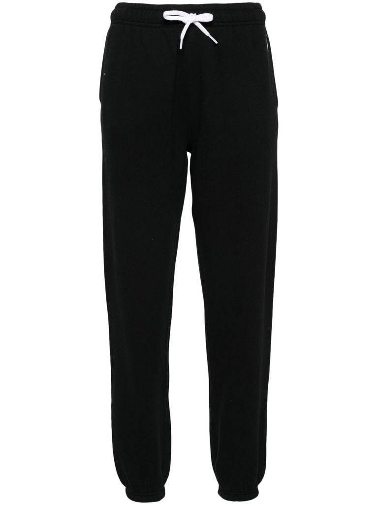 Polo Ralph Lauren Relaxed Fit Ankle-length Trousers With Adjustable Drawstring In Black