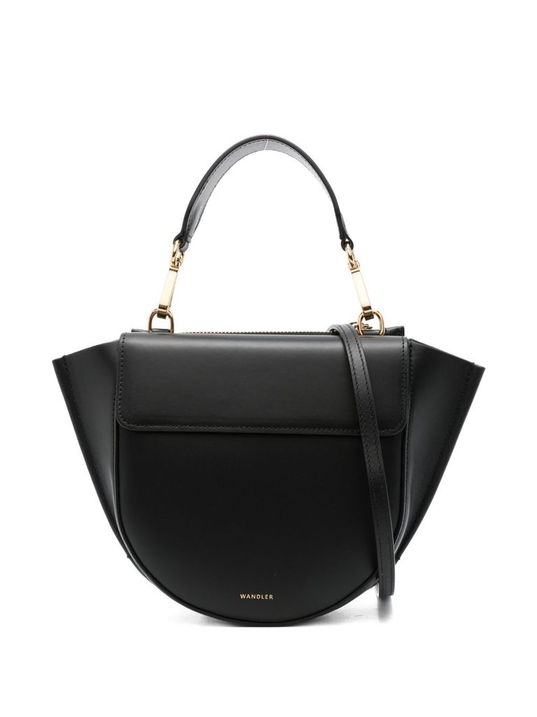 Wandler Hortensia Mini Smooth Leather Shoulder Bag In Black