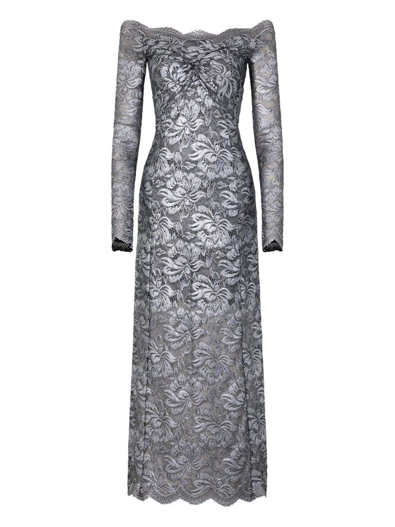 Rabanne Scalloped Maxi Dress In Gray