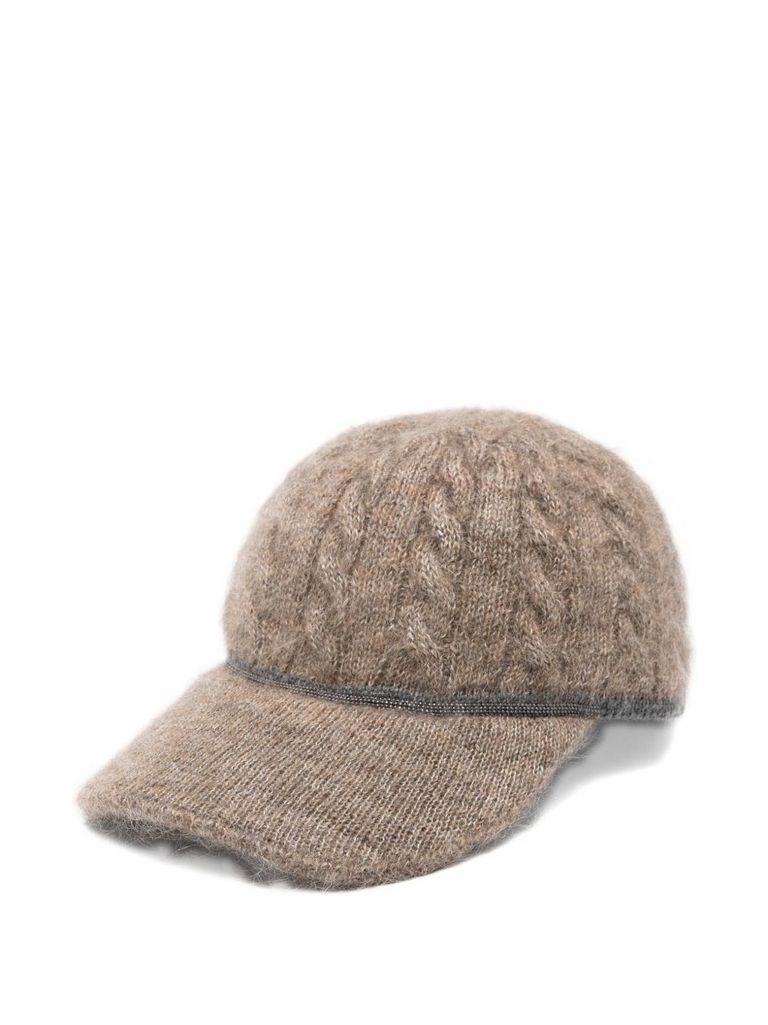 Brunello Cucinelli Merino Wool Baseball Cap In Sand