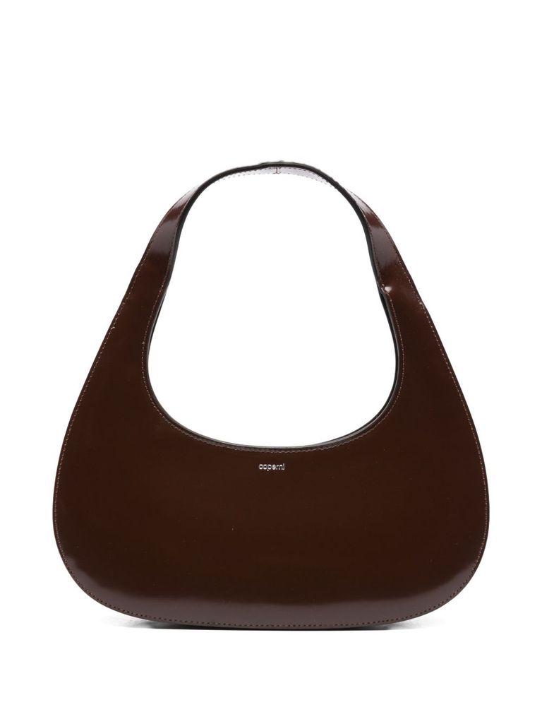 Coperni Crescent-shaped Brown Leather Shoulder Bag In Brown