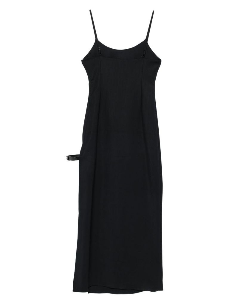 Coperni Midi Dress With Side Slit In Black