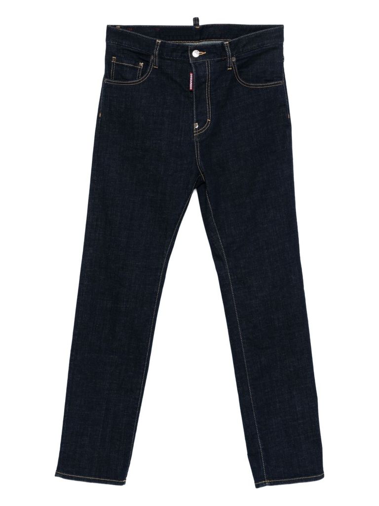 Dsquared2 Dsquared Men Jeans With Logo Application In Blue