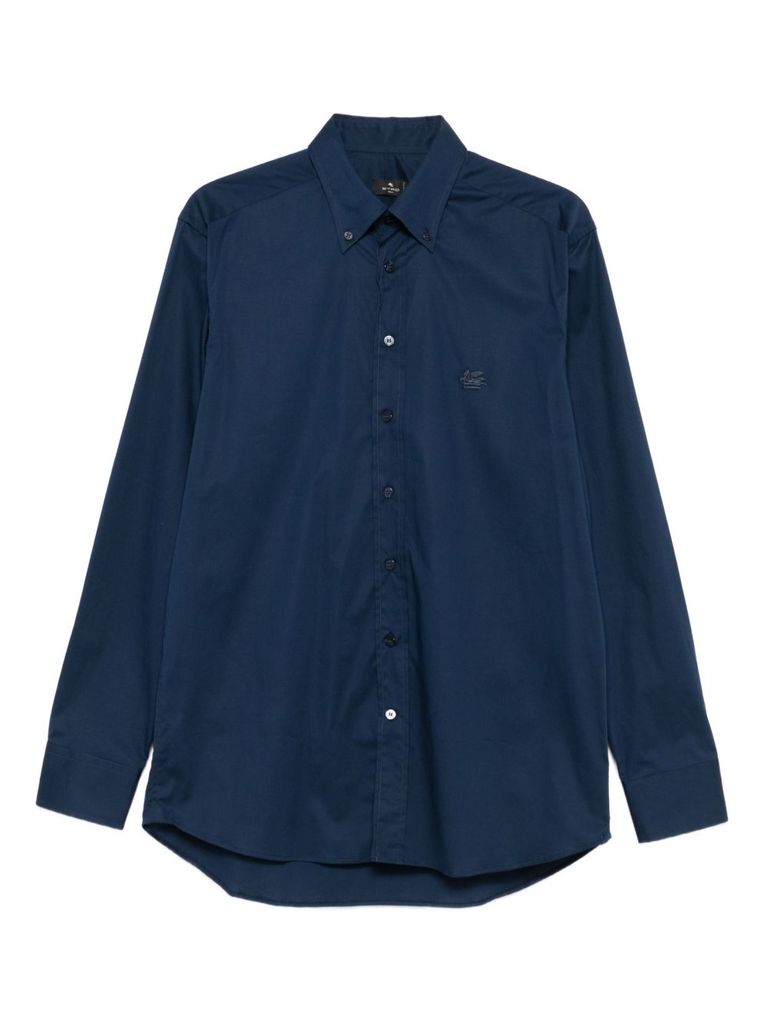 Etro Relaxed Button-down Collar Long Sleeve Shirt In Blue