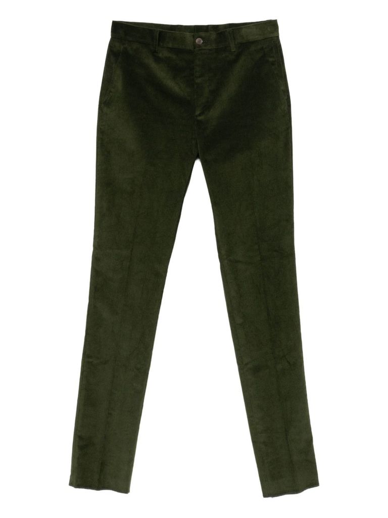 Etro Corduroy Straight Trousers In Green