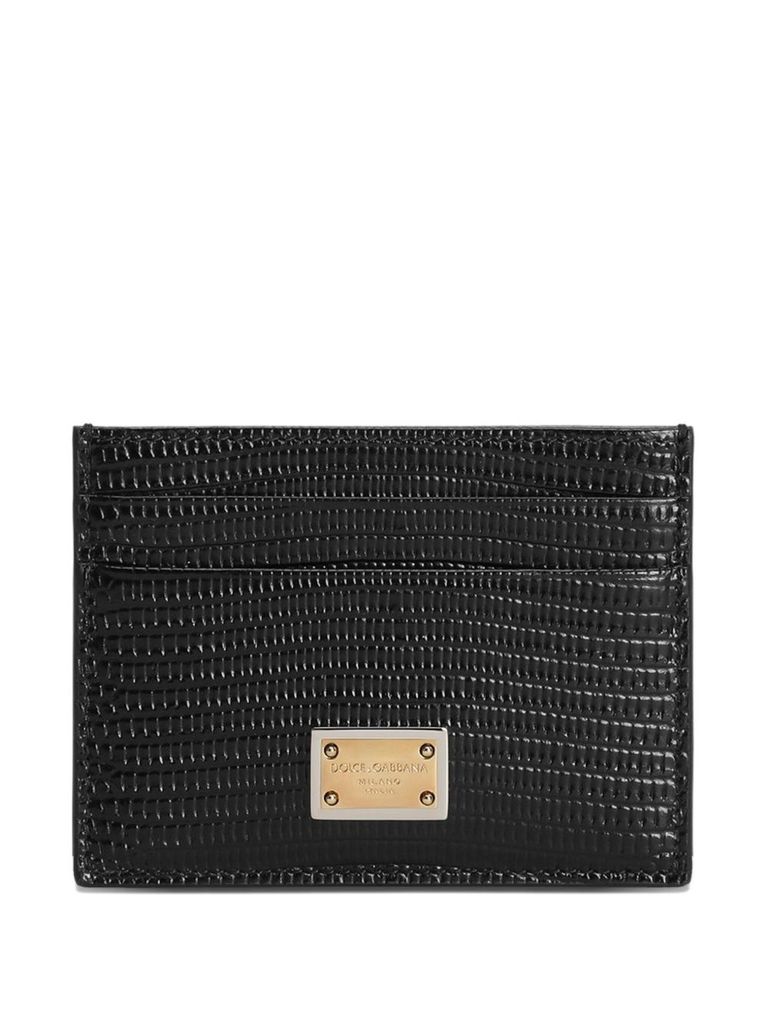 Dolce & Gabbana Logo-plaque Leather Cardholder In Black