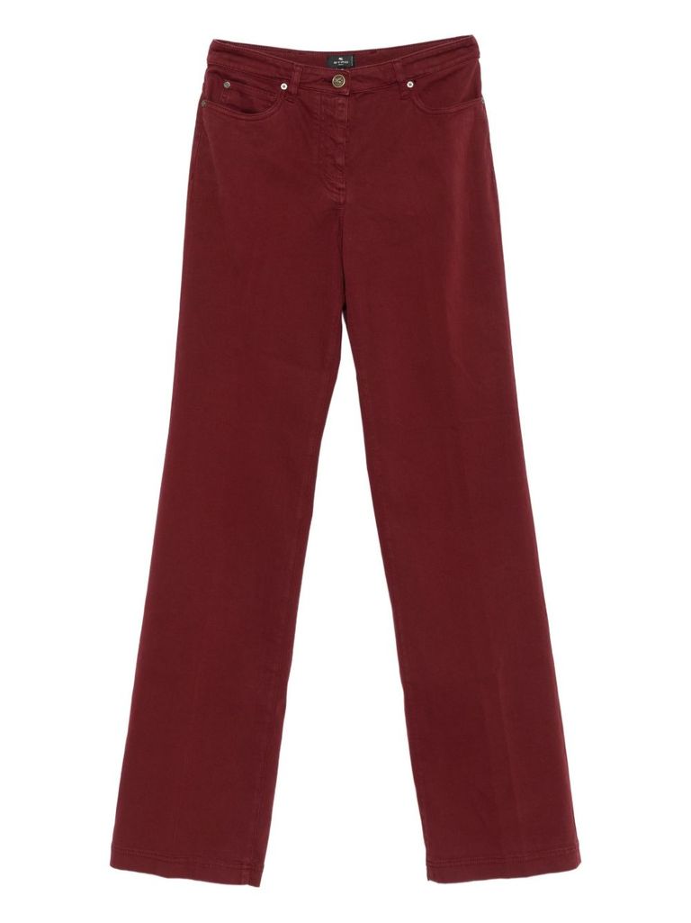 Etro Burgundy Stretch Cotton Jeans In Burgundy