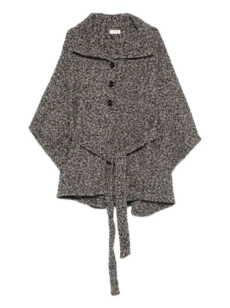 Liu •jo Poncho With Belt In Gray