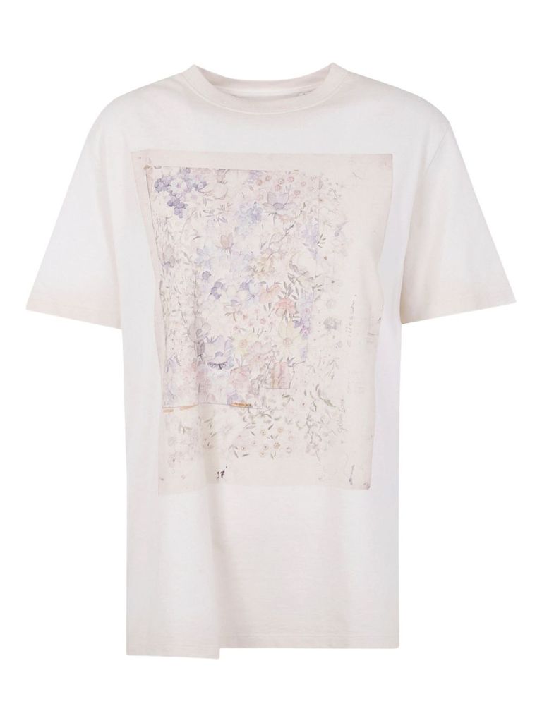 Golden Goose Short-sleeved T-shirt With Print In Neutral